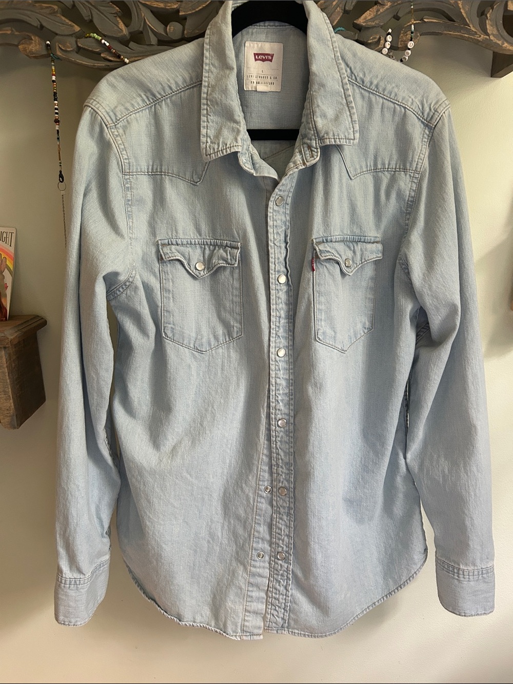 Levi's Light Blue Denim Western Shirt with Snap Front